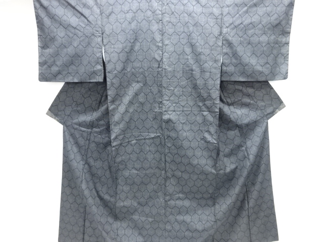 重ね亀甲模様織り出し十日町紬着物